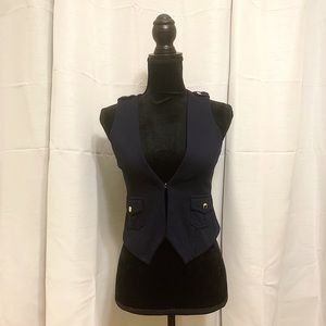 SOLD!! Cach’e Blue Vest Sz XS